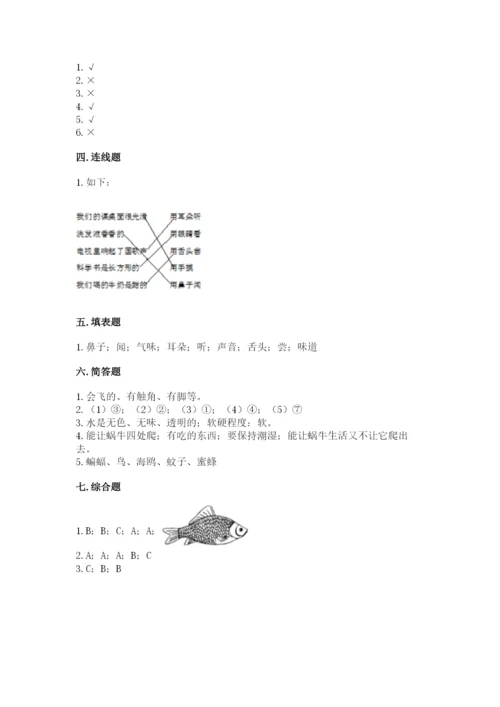 教科版一年级下册科学期末测试卷及参考答案（预热题）.docx