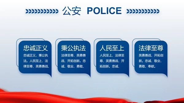 蓝色大气公安人民警察动态PPT
