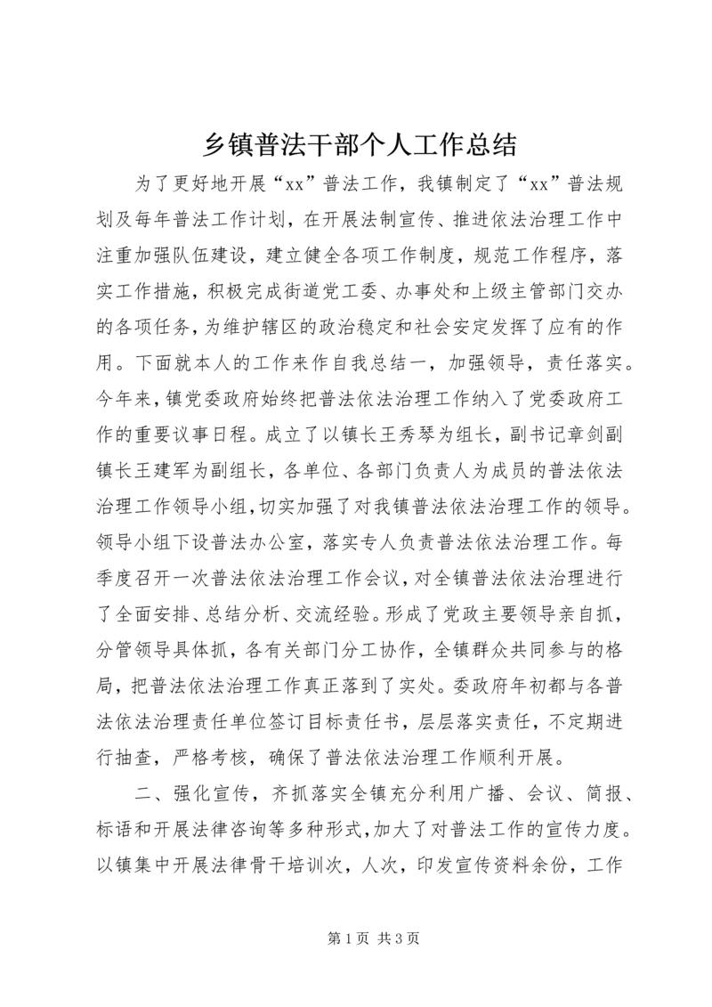 乡镇普法干部个人工作总结.docx