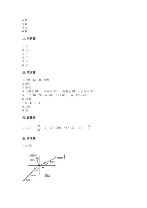 小学数学六年级上册期末考试试卷及参考答案（名师推荐）.docx