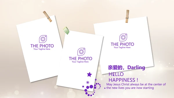 紫色员工生日会快乐电子相册动态PPT模板