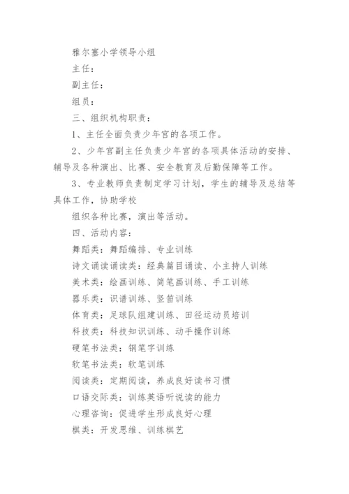 小学乡村少年宫工作计划.docx