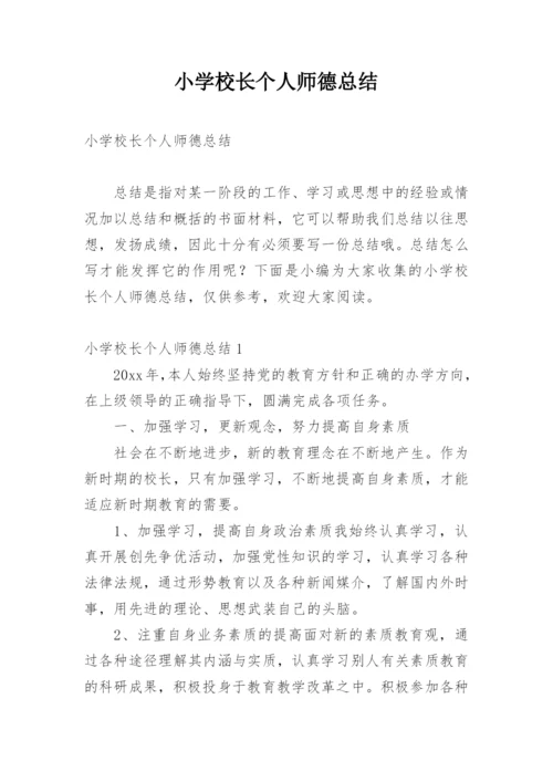 小学校长个人师德总结.docx