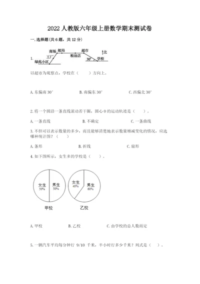 2022人教版六年级上册数学期末测试卷附答案【典型题】.docx