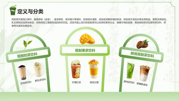 绿色国风茶韵新篇章现制茶饮行业研究报告PPT