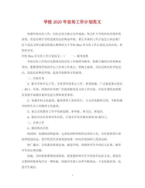 精编之学校年宣传工作计划范文.docx