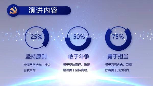 蓝色党建党支部工作总结汇报计划PPT