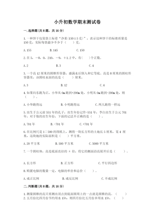 小升初数学期末测试卷及完整答案【名师系列】.docx