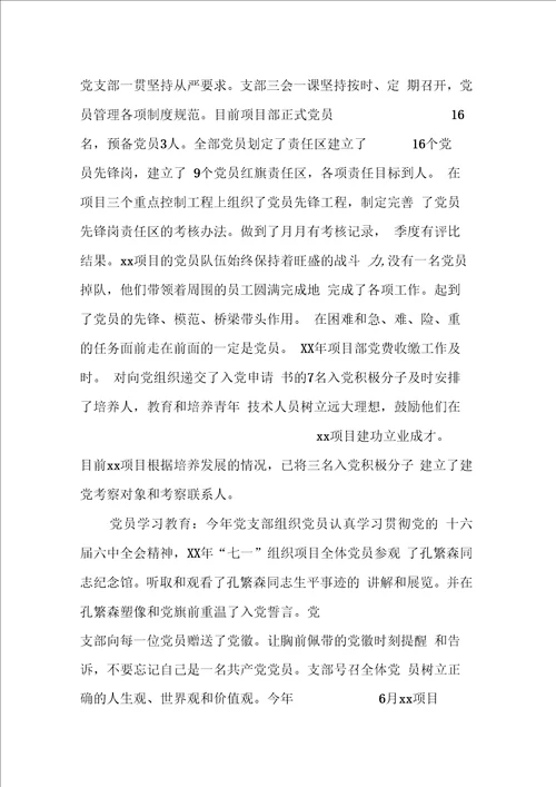 公司项目部工作汇报及工作要点