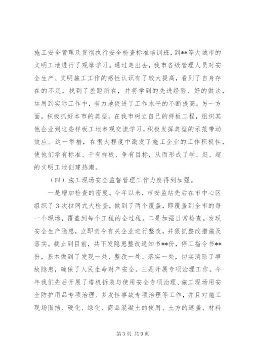 在全市建筑施工安全工作会议上的致辞.docx