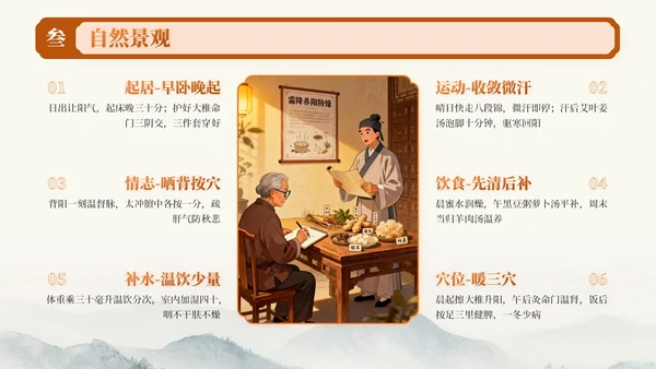 橙色中国风霜降节气知识PPT模板