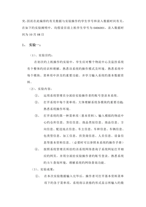 物流中心及监控系统实验操作标准手册.docx