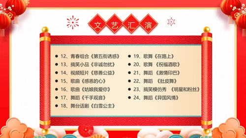 红色喜庆风团拜会新春团拜会PPT模板春节