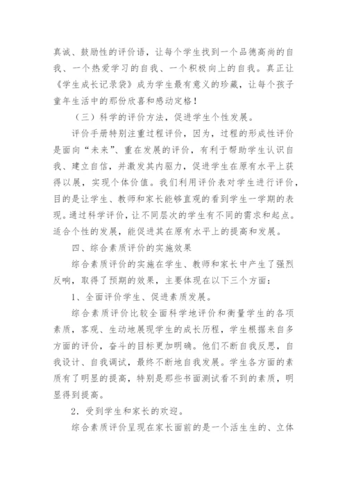 学校学生综合素质评价工作总结.docx