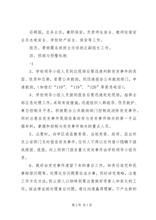 马家店小学突发事件应急处理预案 (4).docx