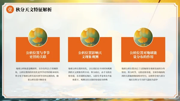 橙色中国风二十四节气秋分节气PPT模板