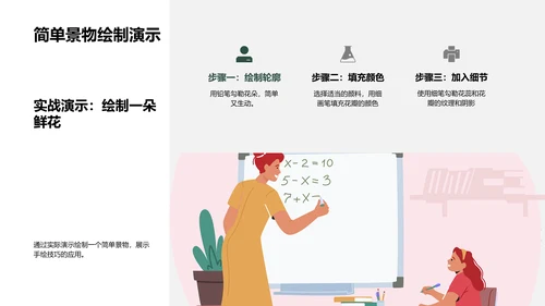 小学手绘技巧教学PPT模板