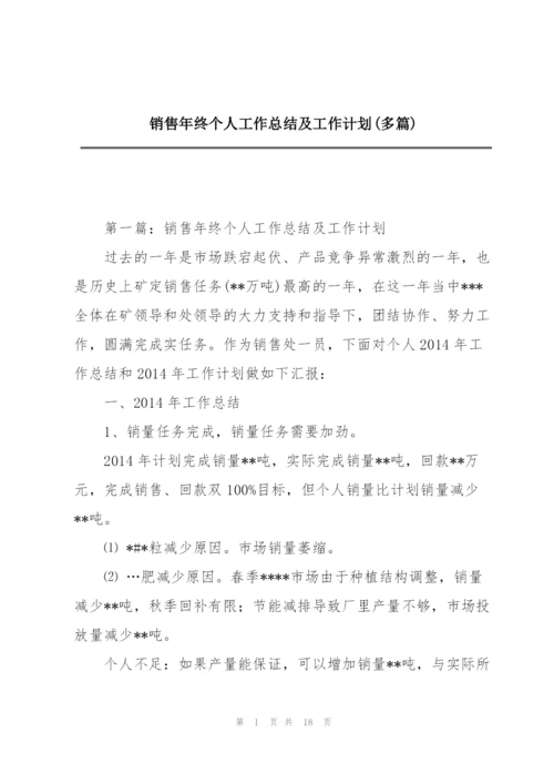 销售年终个人工作总结及工作计划(多篇).docx