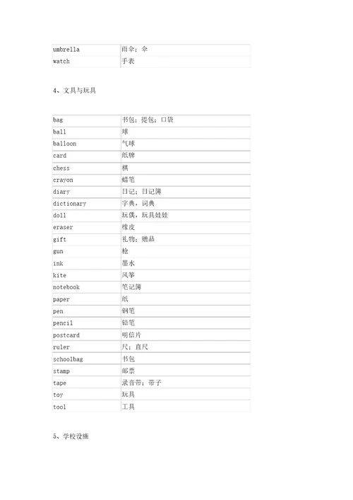 小升初英语词汇表含1600个必备单词