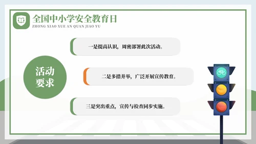 全国中小学安全教育日过马路ppt模板