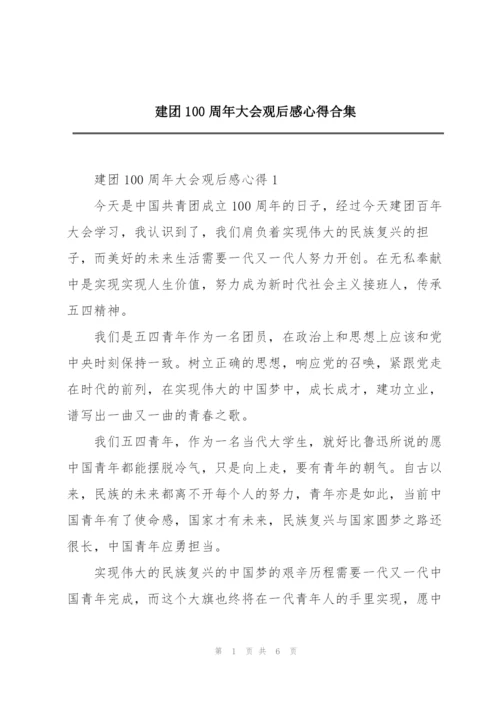 建团100周年大会观后感心得合集.docx