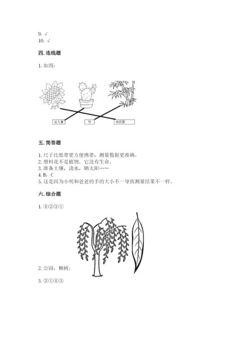 教科版一年级上册科学期末测试卷a4版可打印.docx