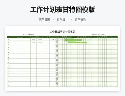 工作计划表甘特图模版