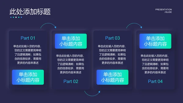 蓝绿色极简新拟态风通用PPT演示模板