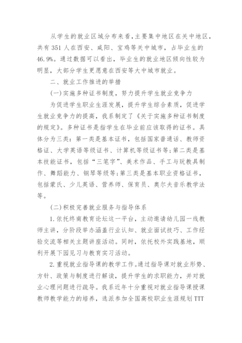 学前教育专业毕业生就业质量状况分析报告教育理论论文.docx