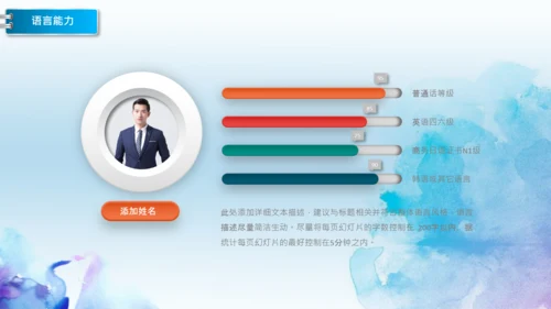 彩墨岗位竞聘报告面试个人简历PPT模板