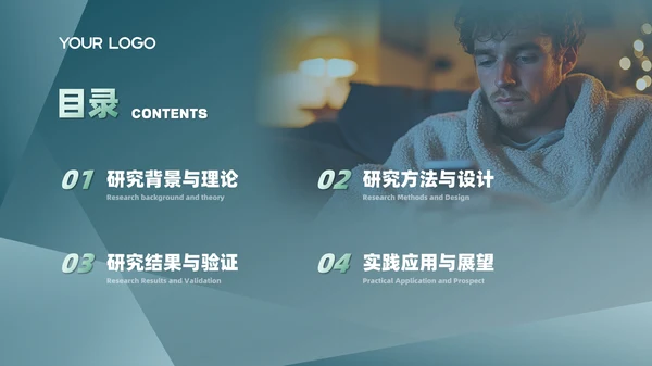 绿色简约风心理学专业答辩PPT模板