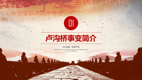学习纪念卢沟桥事变七七事变历史简介PPT