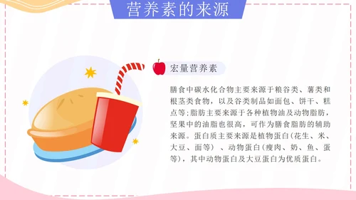粉色卡通孩子吃得好上学没烦恼科普带内容PPT模板