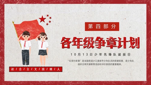 红色复古风少先队争章少年先锋队纪念日动态PPT建队日