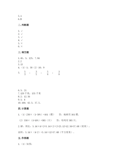 2022六年级上册数学期末考试试卷精品（夺分金卷）.docx