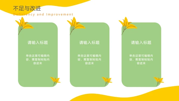 黄色扁平商务年度总结PPT模板