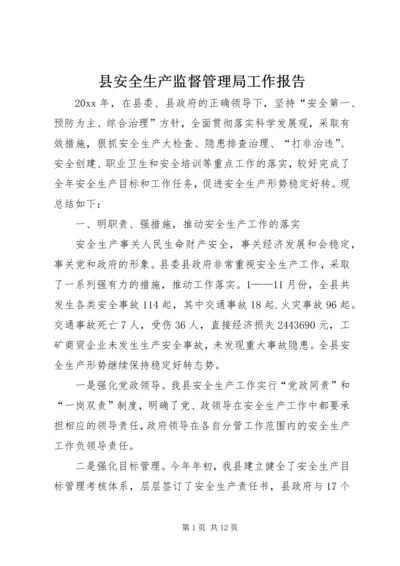 县安全生产监督管理局工作报告 (2).docx