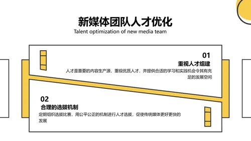 扁平风黄色新媒体与传统媒体的融合PPT