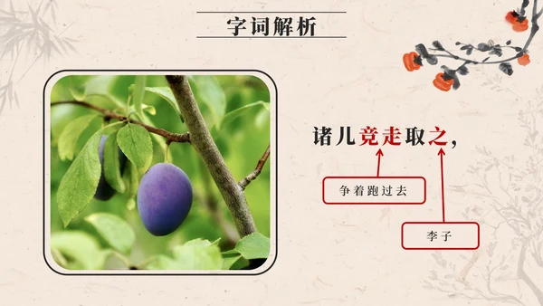部编版四年级上册第二十五课王戎不取道旁李PPT模板