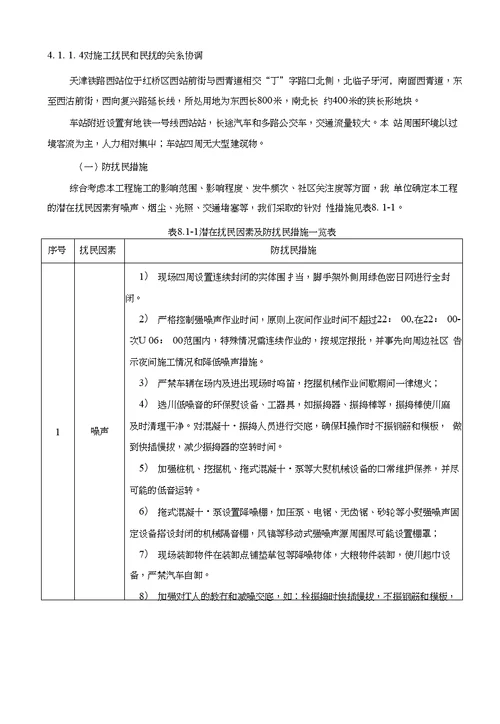 技术标中的各工序协调措施、专业配合措施