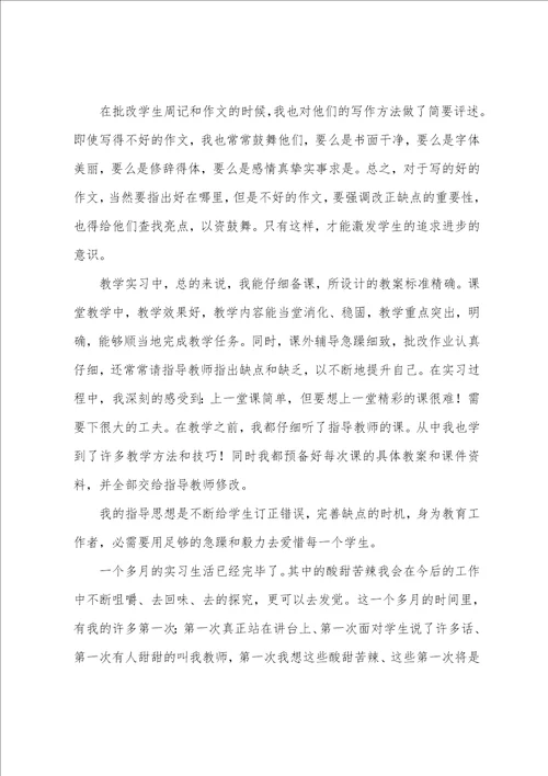 语文教师个人实习报告通用范文