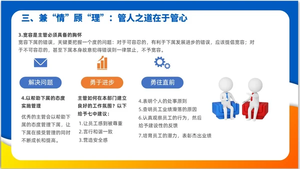 简约风3D小人领导力与执行力企业中层干部培训PPT课件