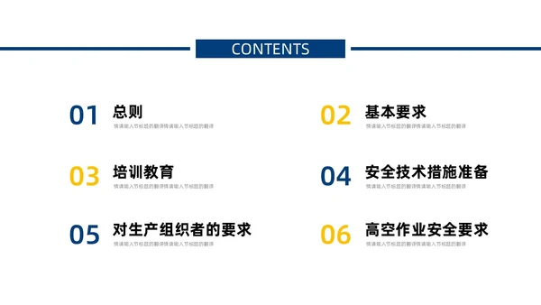 蓝黄商务实拍高空作业安全管理培训PPT课件