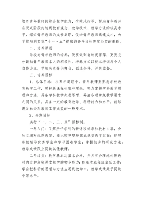 青年教师培养计划方案（精选11篇）.docx