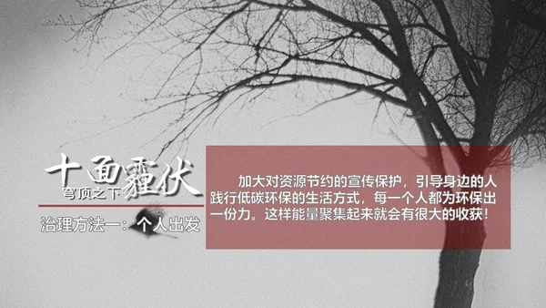 预防雾霾低碳生活科普宣传PPT课件
