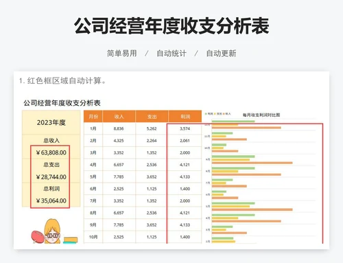 公司经营年度收支分析表