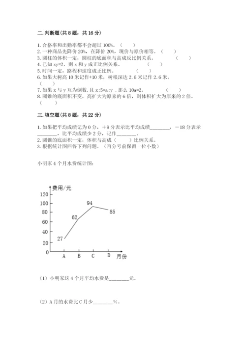 北师大版小学六年级下册数学期末检测试题精品（考点梳理）.docx