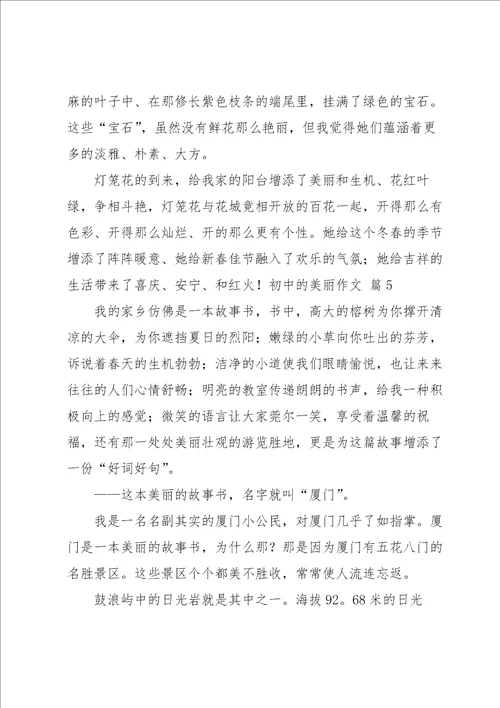 初中的美丽作文汇总10篇