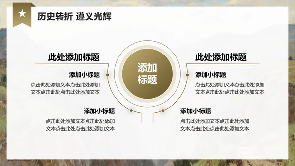 棕色简约风工农红军长征精神主题团课PPT模板