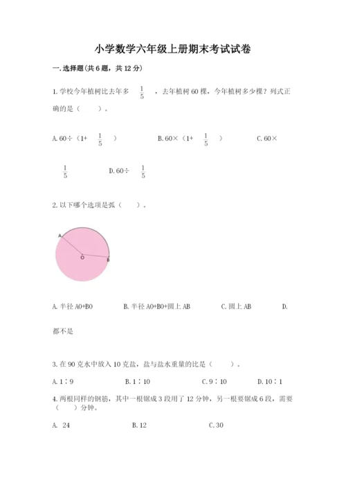 小学数学六年级上册期末考试试卷精品（易错题）.docx